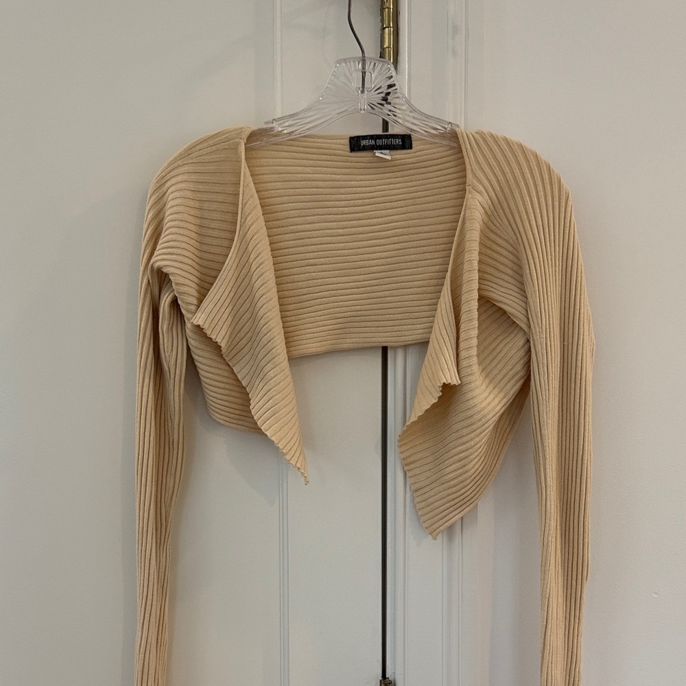 Urban Outfitters Tan Ribbed Shrug